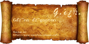 Güns Ágoston névjegykártya